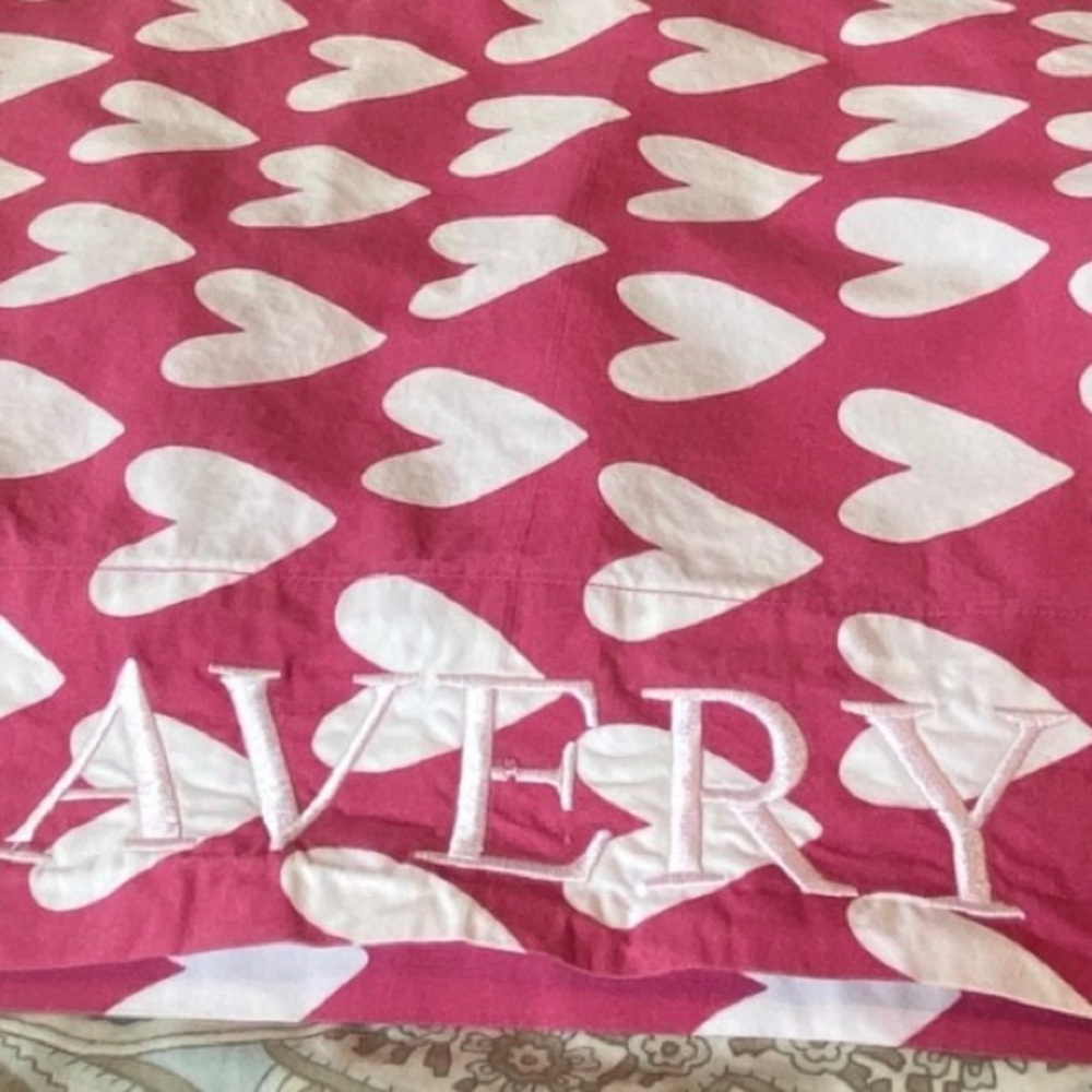 “Avery” monogram Pottery Barn Teen Queen Sweetheart pillowcase